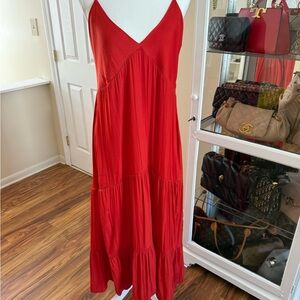 Banana Republic Vibrant Red Midi Dress